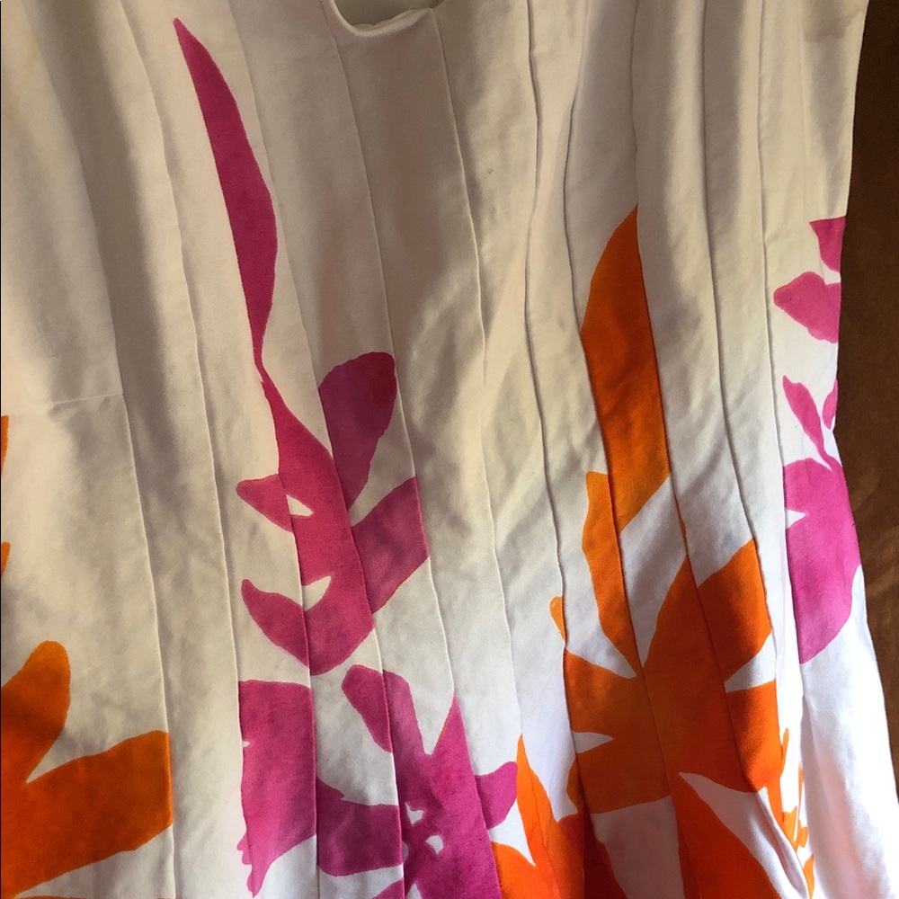Jones New York White Dress with Pink & Orange Floral Design - Picture 3 of 3
